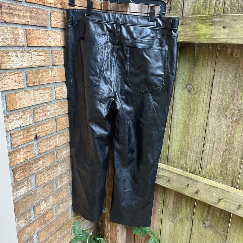 Abercrombie & Fitch Black High-Rise Faux Leather Pants - Picture 4 of 4